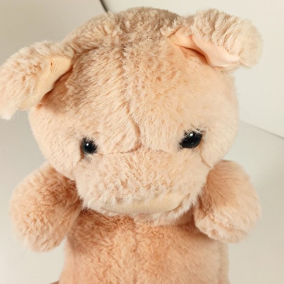 Moshi Moshi Pink Pig Stuffed Animal Plush Zip Back Secret Pocket HTF 9" - Picture 3 of 13